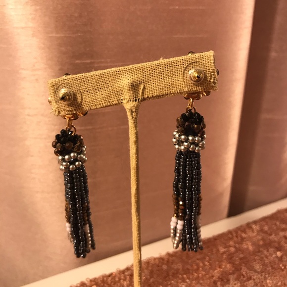 Dramatic Beaded Tassel Earrings - Picture 5 of 5
